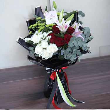 Pink Lilies and Roses Bouquet
